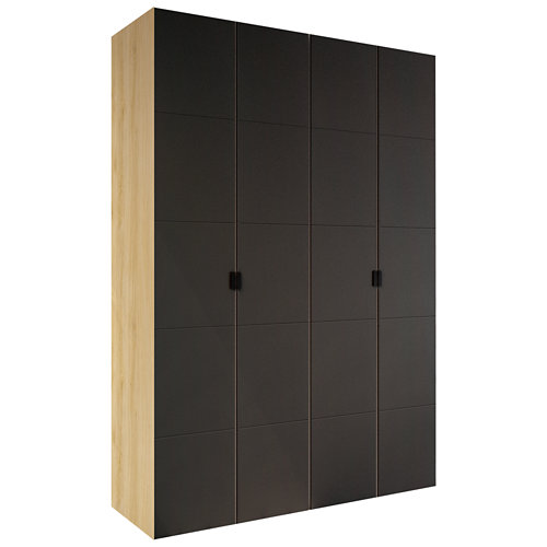 Guardavivo barnizado 2,4x240x2,4 cm 25 Armario spaceo home lucerna gris abatible interior roble 240x160x60cm