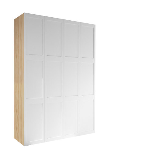 Armario spaceo home yakarta blanco abatible interior roble 240x160x60cm