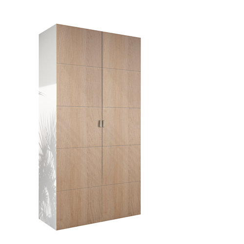 Armario spaceo home lucerna roble abatible interior blanco 240x120x60cm