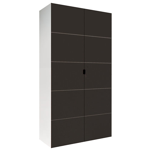 Armario spaceo home lucerna gris abatible interior blanco 240x120x60cm