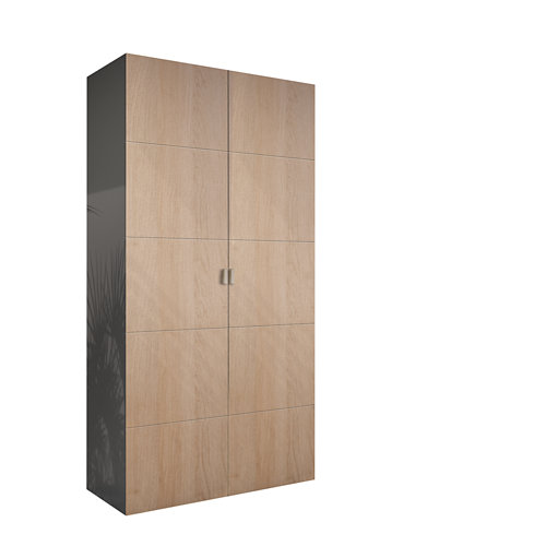 Cajonera de frente cerrado con 2 cajón/es de 53x40x50 cm 28 Armario spaceo home lucerna roble abatible interior gris 240x120x60cm