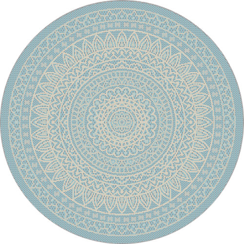 Alfombra de interior y exterior azul polipropileno vejer 120 x 120cm