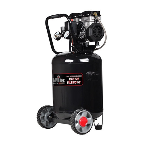 Compresor silencioso cevik pro50vst de 1.5 cv y 50l de depósito de la marca CEVIK PRO en acabado de color Negro fabricado en Acero