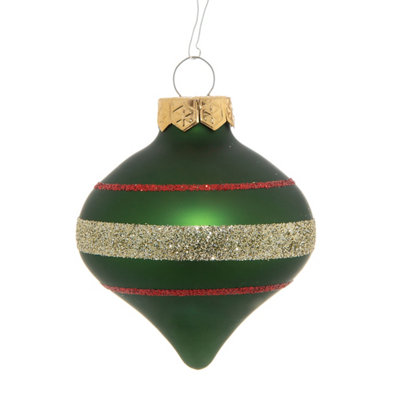 multicolor Juego de 4 bolas de Navidad de cristal 4-5 cm 