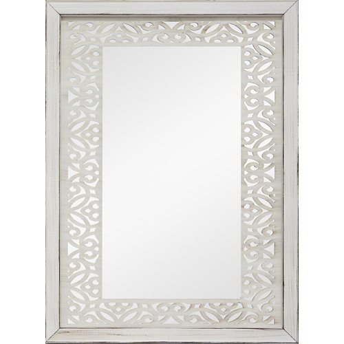 Espejo enmarcado rectangular mosaico surat beige 90 x 70 cm
