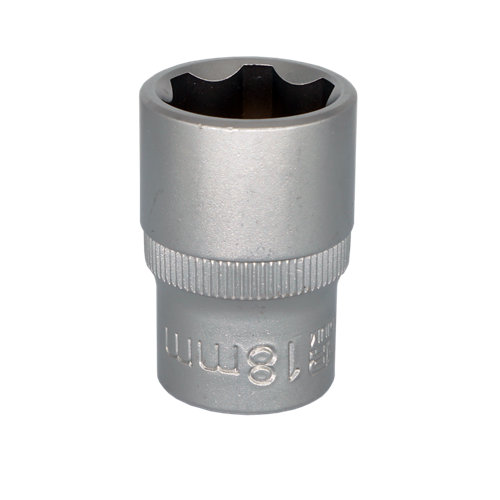 Llave de vaso dexter de 6 caras de 18 mm con cuadradillo de 1/2