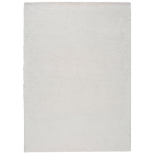Alfombra de interior blanca poliéster berna liso 160 x 230cm