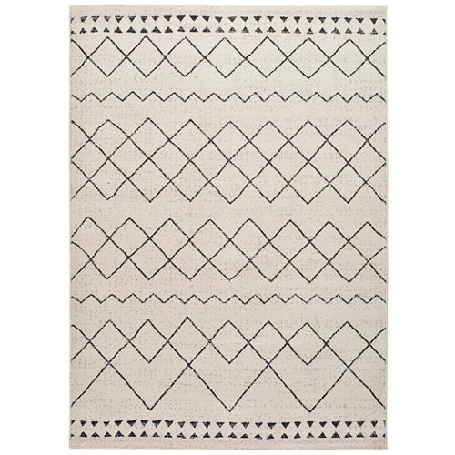 Alfombra pie de cama blanca polipropileno bereber himba 60 x 120cm