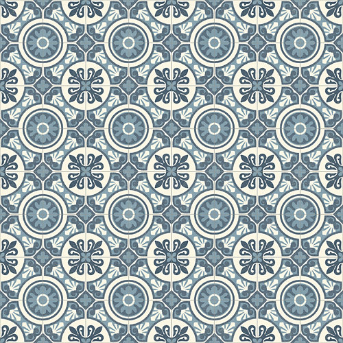 Suelo vinílico en rollo retro azul 2x8 m