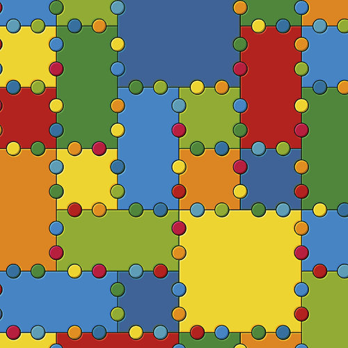 Suelo vinílico en rollo maze amarillo, verde, naranja, azul, rojo 2x10 m
