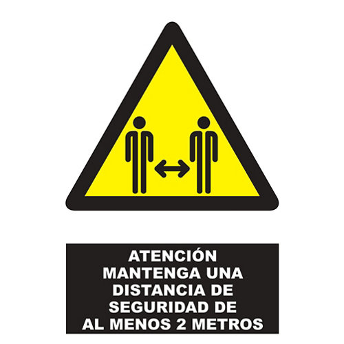 Señal advertencia distancia seguridad 34x23cm