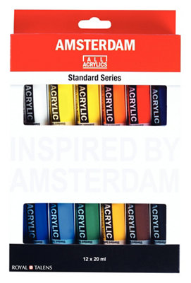Set acrílico amsterdam color primario 12x20ml