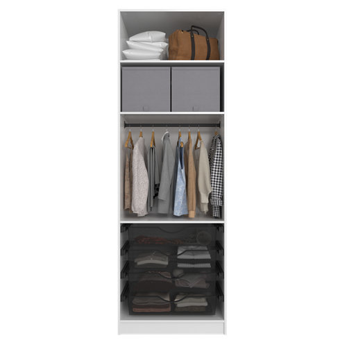 puerta niza gris de apertura derecha de 62.5 cm 26 Composición nº1 spaceo home armario kit vestidor sin puertas blanco 240x80x60cm