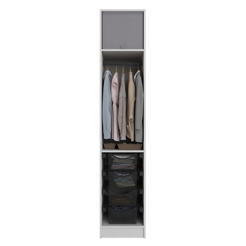 Composición nº7 spaceo home armario kit vestidor sin puertas textil 240x40x60cm