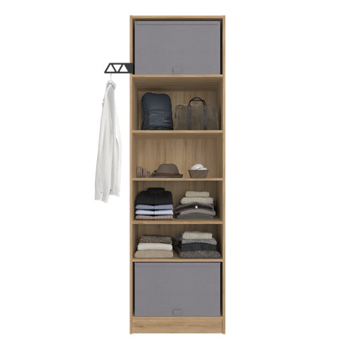 Composición nº11 spaceo home armario kit vestidor sin puertas roble 200x60x45cm