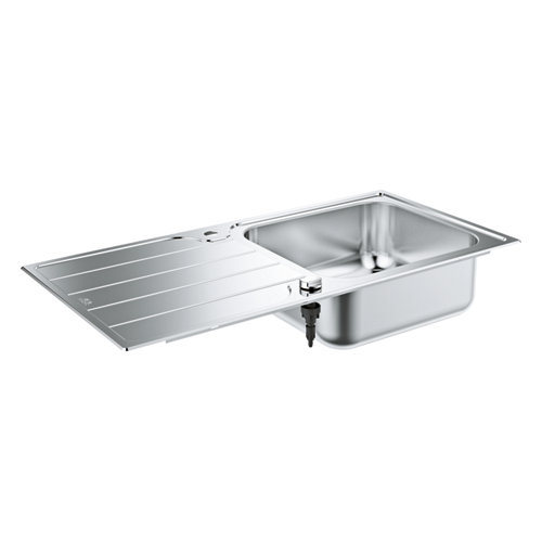 Fregadero 1 seno+escurridor inox rectangular grohe k500 100x50cm