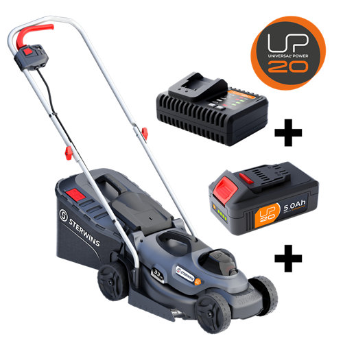Cortacésped de batería sterwins 18v 5ah 33 cm ancho de corte
