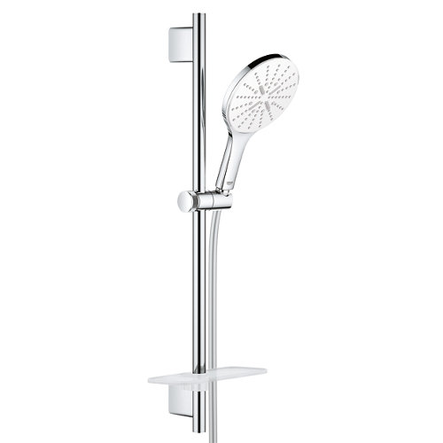 Alcachofa de ducha + flexo + barra grohe vitalio cromado con 3 funciones de la marca Grohe en acabado de color Gris / plata fabricado en ABS