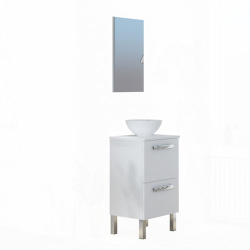 Mueble de baño con lavabo y espejo lily blanco 45x35 cm tg