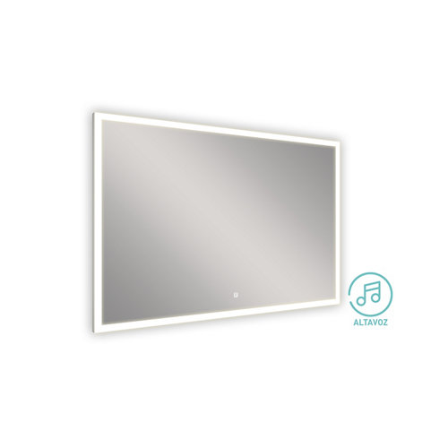 Espejo de baño con luz led lyra , bluetooth 120x80 cm de la marca MANUFACTURAS PORTACELI en acabado de color Gris / plata fabricado en Vidrio / espejo