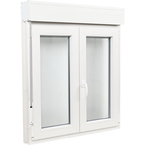 Ventana pvc blanca oscilobatiente persiana 100x115 cm