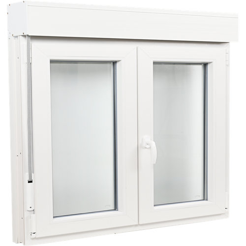 Puerta acristalada oslo roble miel 130x72,5 cm i 24 Ventana pvc blanca oscilobatiente persiana 140x115 cm