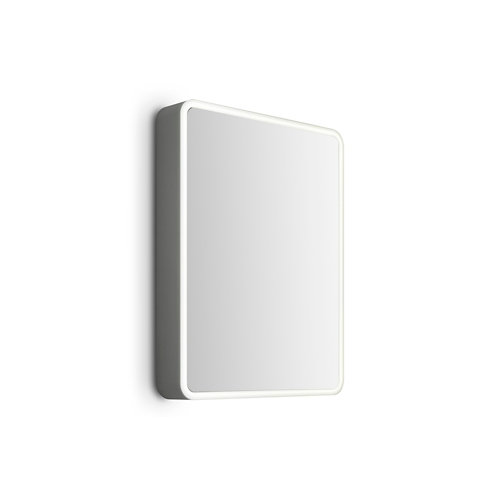 Armario de baño con luz mia gris aluminio 60x70x11.4 cm