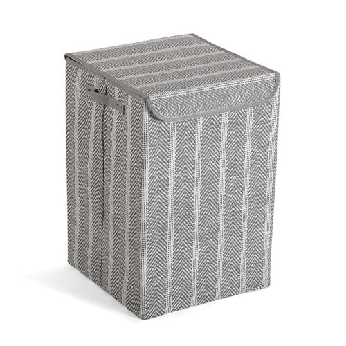 Cesto de ropa hervás gris / plata de la marca VERSA en acabado de color Gris / plata fabricado en Poliéster