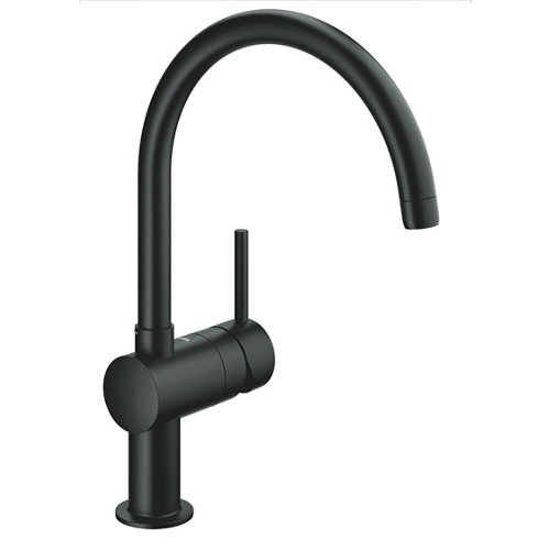 Grifo de cocina monomando caño alto grohe minta negro