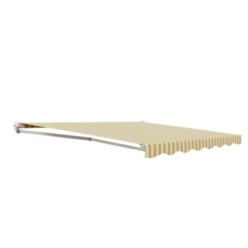 "Perfil ""z"" 83 cm madera gris" 24 Toldo eco manual con tela rayas amarillo de 2.5x2 m