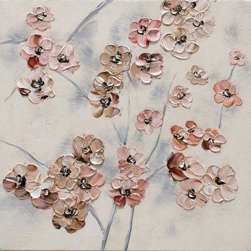 Pintura original flores 30 x 30 cm