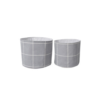 Cesta Textile gris / plata 21x18 cm