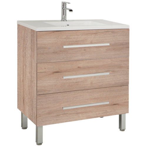 Mueble de baño con lavabo madrid roble 80x40 cm