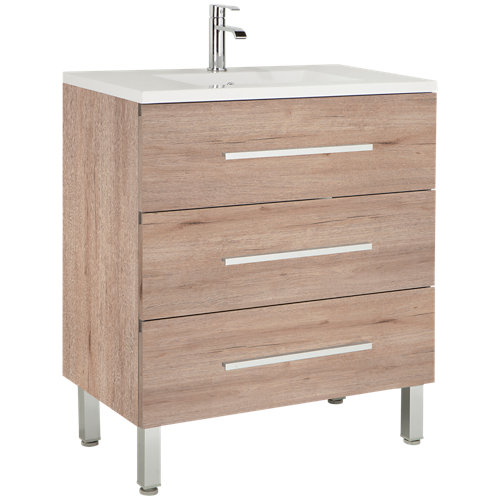 Mueble de baño con lavabo madrid roble 70x45 cm