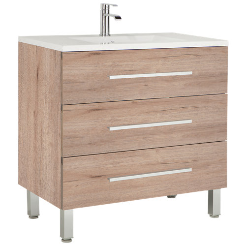 Mueble de baño con lavabo madrid roble 100x45 cm