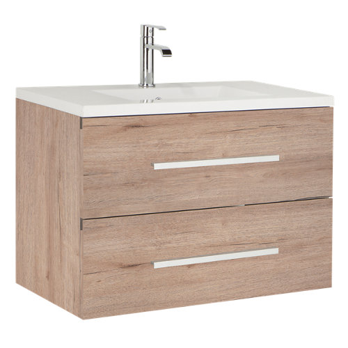 Mueble de baño con lavabo madrid suspendido roble 80x45 cm