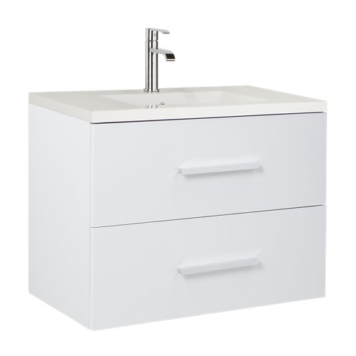 Mueble de baño con lavabo madrid suspendido blanco 60x45 cm