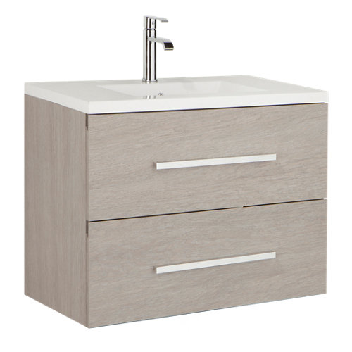 Mueble de baño con lavabo madrid suspendido maple 80x45 cm