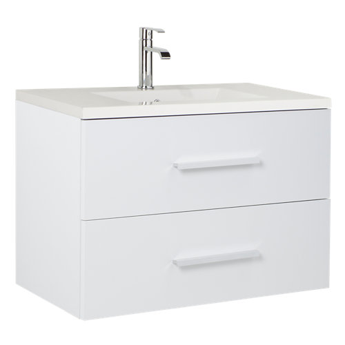 Mueble de baño con lavabo madrid suspendido blanco 80x45 cm
