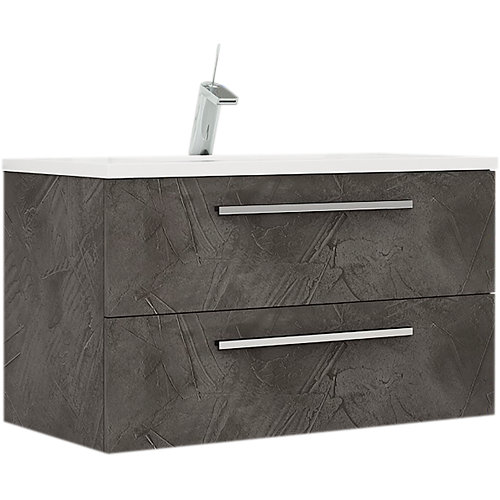 Mueble de baño con lavabo madrid suspendido cemento 80x45 cm