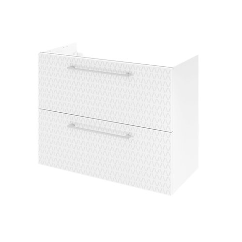 Mueble de baño con lavabo remix serigrafiado con 2 cajones blanco 75x35 cm