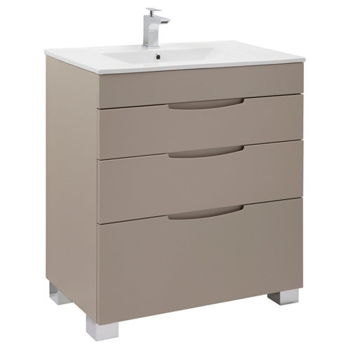 Mueble de baño con lavabo asimétrico moka 70x45 cm de la marca Blanca / Sin definir en acabado de color Marrón fabricado en Madera