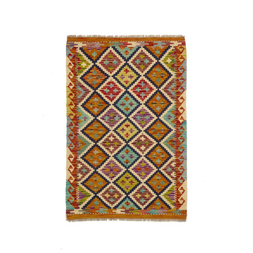 Alfombra multicolor lana kilim herat 3 80 x 120cm