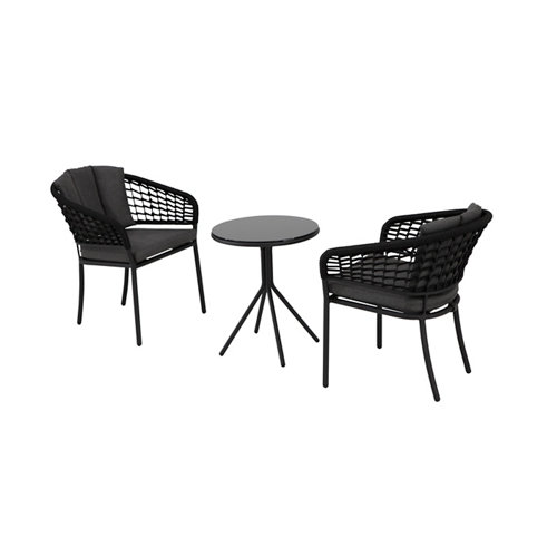 Set de muebles de porche de aluminio pamplona para 2 personas