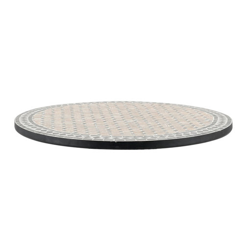 Tablero para mesa de exterior de cerámica alhambra negro d120 cm