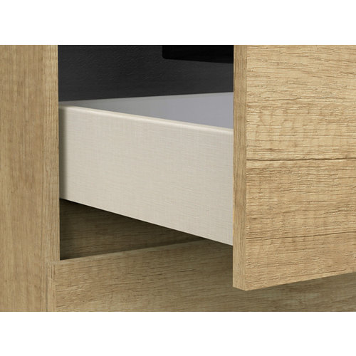 Mueble de baño con lavabo y espejo moon natural 80x45 cm de la marca ARTYSAN en acabado de color Marrón fabricado en Aglomerado de particulas