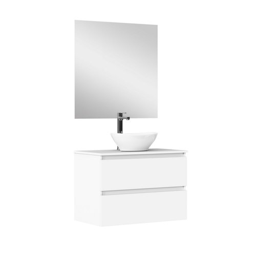 Mueble de baño con lavabo y espejo sand blanco 80x45 cm de la marca ARTYSAN en acabado de color Blanco fabricado en Aglomerado de particulas