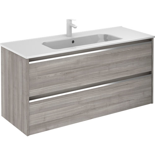 Mueble de baño con lavabo beta con 2 cajones gris arenado 120x45 cm