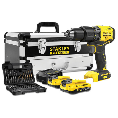 Taladro percutor brushless stanley fatmax sfmcd715d2f con 2 baterías de 2ah de la marca STANLEY FATMAX en acabado de color No definido fabricado en Varios, ver descripción