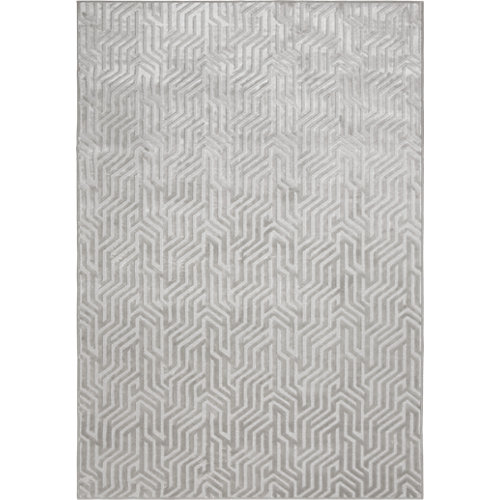 Alfombra pie de cama viscosa sevilha gris rectangular 65x100cm de la marca MA SALGUEIRO en acabado de color Blanco fabricado en Viscosa